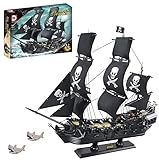 ⛵【Viele Details】- Der Piratenschiff hat viele Kanonen, Stangen, Stoffsegel liebevoll gestaltetes design, perfekt als Ausstellungs oder spiel modell. Der Aufbau selber macht viel Spaß und gestaltet sich sehr abwechlungsreich. Der Innenbereich ist sehr liebevoll gestaltet mit vielen Details.