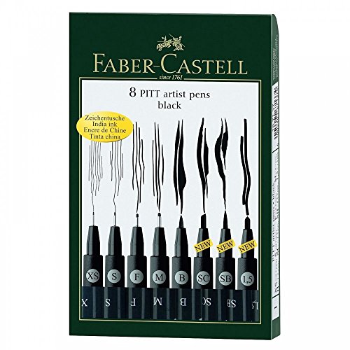 Faber Castell FC167137 Wallet Pitt Pen Nibs Art Set, Assorted