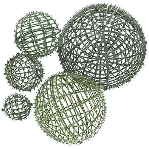 STOBAZA Flower Arrangement Ball Stand Liner 5pcs Artificial Grass Balls Rack Topiary Cage Frame Elegant Garden Decor