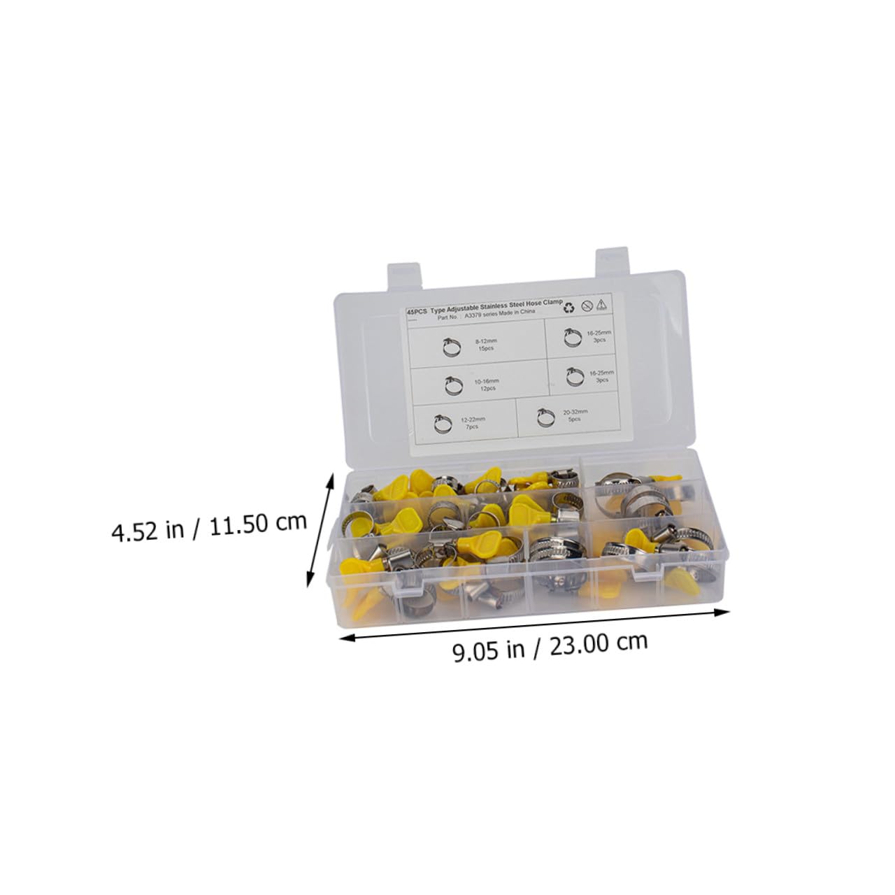 Alipis 45 Pièces Colliers de Serrage Tuyau Acier Inoxydable avec Plastique Lot de Clips pour Tuyaux Applications Domestiques et Mécaniques