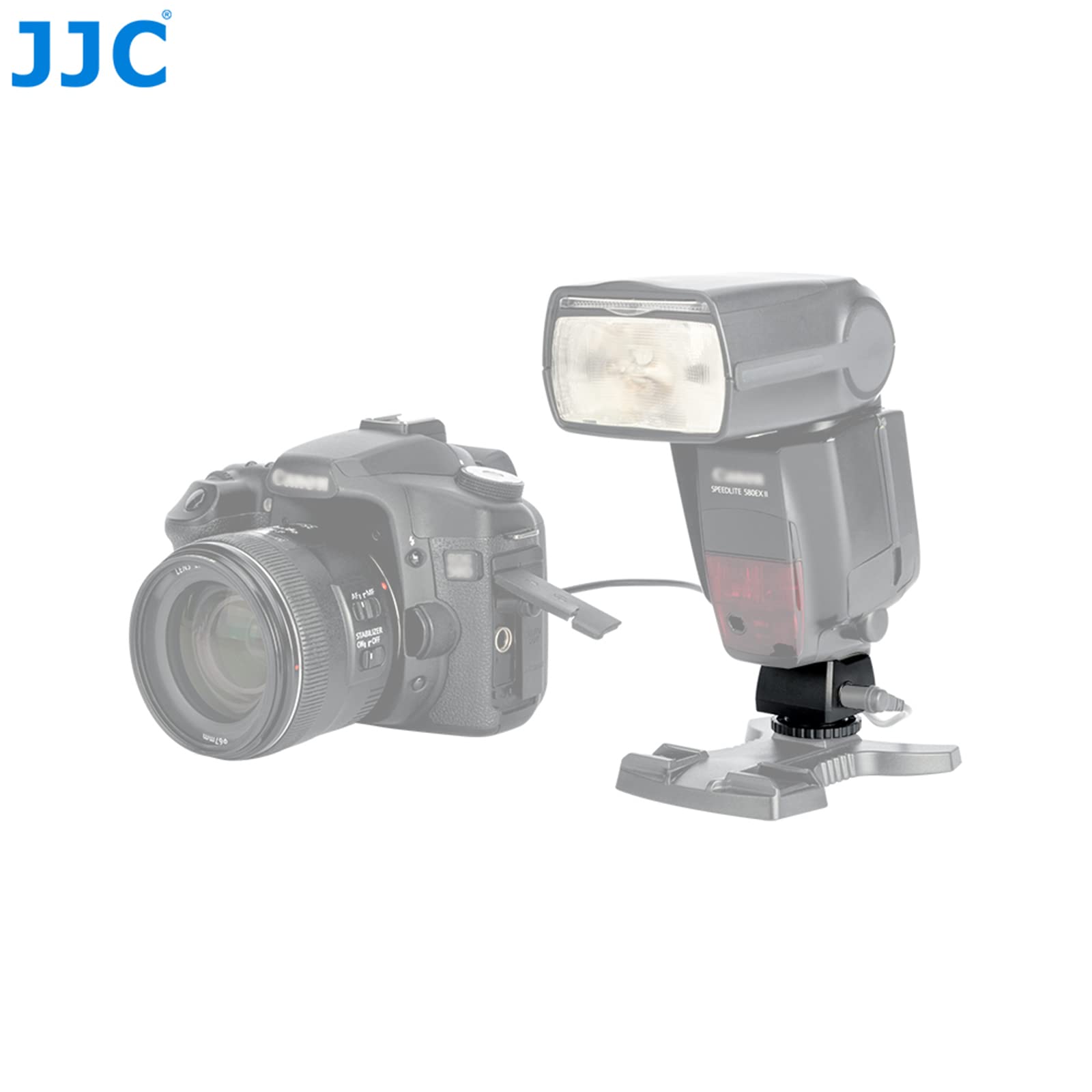 JJC Flash Hot Shoe, attacco a slitta con prese PC Sync e porta mini Phono da 3,5 mm per fotocamere DSLR, slitta a caldo ISO standard e piedino per flash per strobo o altri accessori