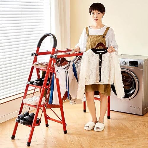 Portable Folding Drying Rack for Clothes, Collapsible Ladder-Style Aluminum Alloy Clothes Drying Stand（A,1.3M）