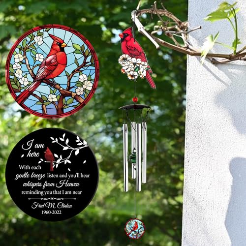 Image of ASTARIN Personalized Wind Chimes Outdoor Large Deep Tone,Large Customized Wind Chimes for Outside Tuned Relaxing Soothing Low Bass,Memorial Windchimes Sympathy for Mom Dad