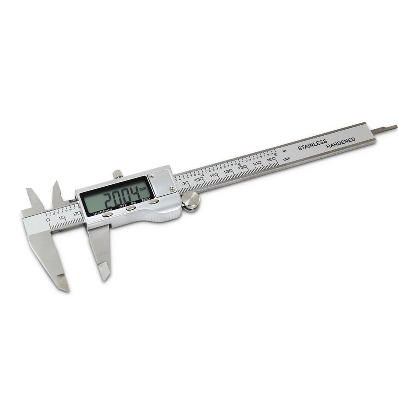 Calibre Digital Calibrador digital de acero inoxidable, calibrador Vernier, micrómetro con pantalla grande, fácil cambio pulgadas a métricas(Stainless Steel)