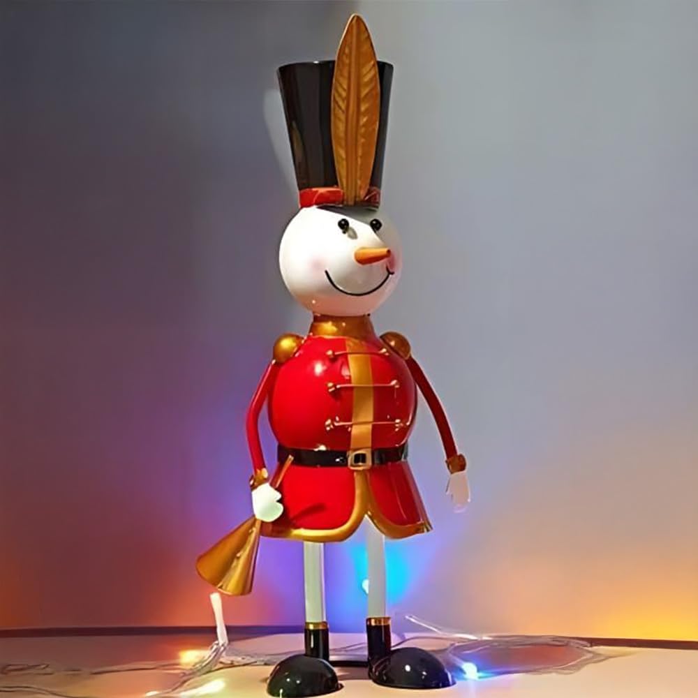 Marco Paul Christmas Snowman Decoration – 20 cm Hand-Painted Metal Ornaments – Free-Standing Festive Snowman Figures for Indoor & Outdoor Xmas Décor Table Displays & Winter Home Decoration