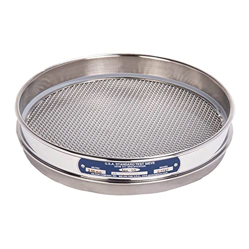 Gilson Performer V8Sh #10 Stainless Steel Sieve, 10, 8" Diameter, Half Height #TOP28