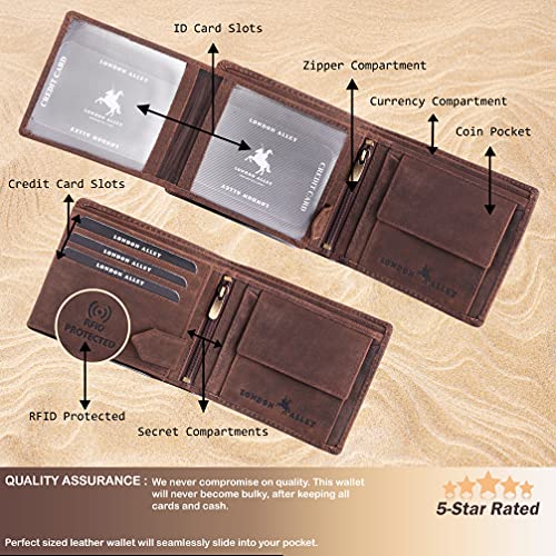 LONDON ALLEY Biker Vintage Brown Men's Leather Wallet 3 51X4o3zbyZS