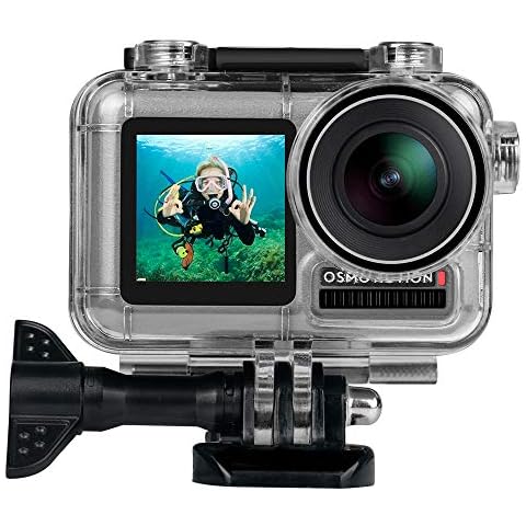 Flycoo2 Waterproof Case for DJI Osmo Action 40 Metre Waterproof Case with Fixing Screws and Base Protection Underwater Glass Lens Cover