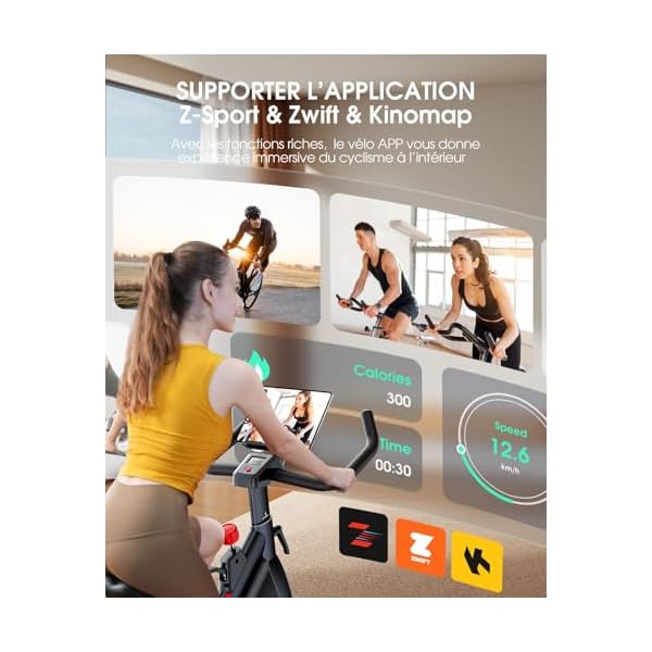 Compatibilité Zwift Kinomap Z-Sport vélo appartement connecté