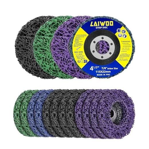 LAIWOO 12 Pack Strip Discs for Angle Grinder, Grinder Wheel, Abrasive Wheels Grinding Discs for Paint, and Oxide Removal Wheels (4-1/2'' x 7/8'')