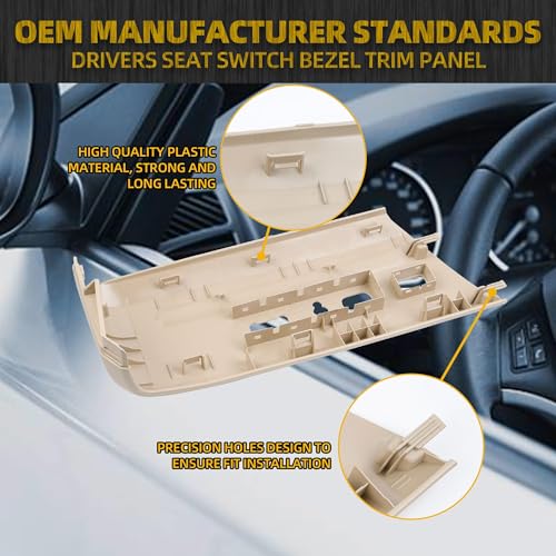 Cubierta de interruptor de asiento compatible con Ford Expedition 2007-2014 bisel panel 4