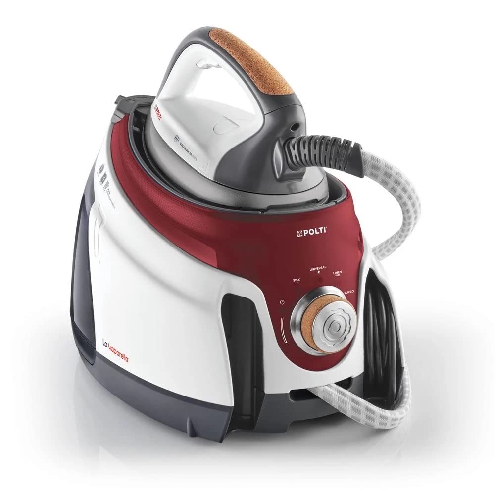 Polti La Vaporella XM82C, Ferro da Stiro a Vapore con Caldaia, Pressione 7 Bar, Autonomia Illimitata, Capacità 1,4 L, Potenza 2350 W, Steam Pulse 450g, Bianco e Rosso