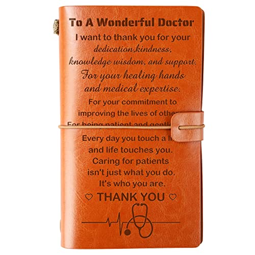 Kaayee To Doctor Leather Journal -140 Page Keepsake Notebook Gift, Refillable Travel Journal Diary Sketch Book Writing Journal Gift For Doctor #TOP13