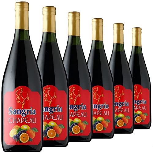 Sangría Tinta 12% La Rioja - Lote 6 botellas 75cl - Chapeau - Sangría Afrutado, Refrescante, Intenso y Armonizado
