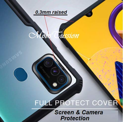 Image of MOBITUSSION Polycarbonate Shockproof Transparent Slim Back Cover For Samsung M30S /Samsung M21 (Black)