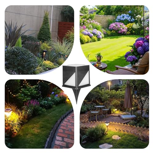Pillar Solar Lights, Waterproof Outdoor Lamp Post, Outdoor Solars Column Lighting, Sturdy LED Square Design, 800mAh Energy Saving Solar Lamp, Landscape Fence Garden Post Light for Villa Courtyard Use – Image 5