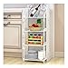 JYXSHELFA Casa mensola, Scaffalature in Ferro battuto Cucina per la casa Bagno a 4 Strati Lavabo da Terra Scaffale Balconcino Ripiano per la conservazione di mobili Bianco,scaffale