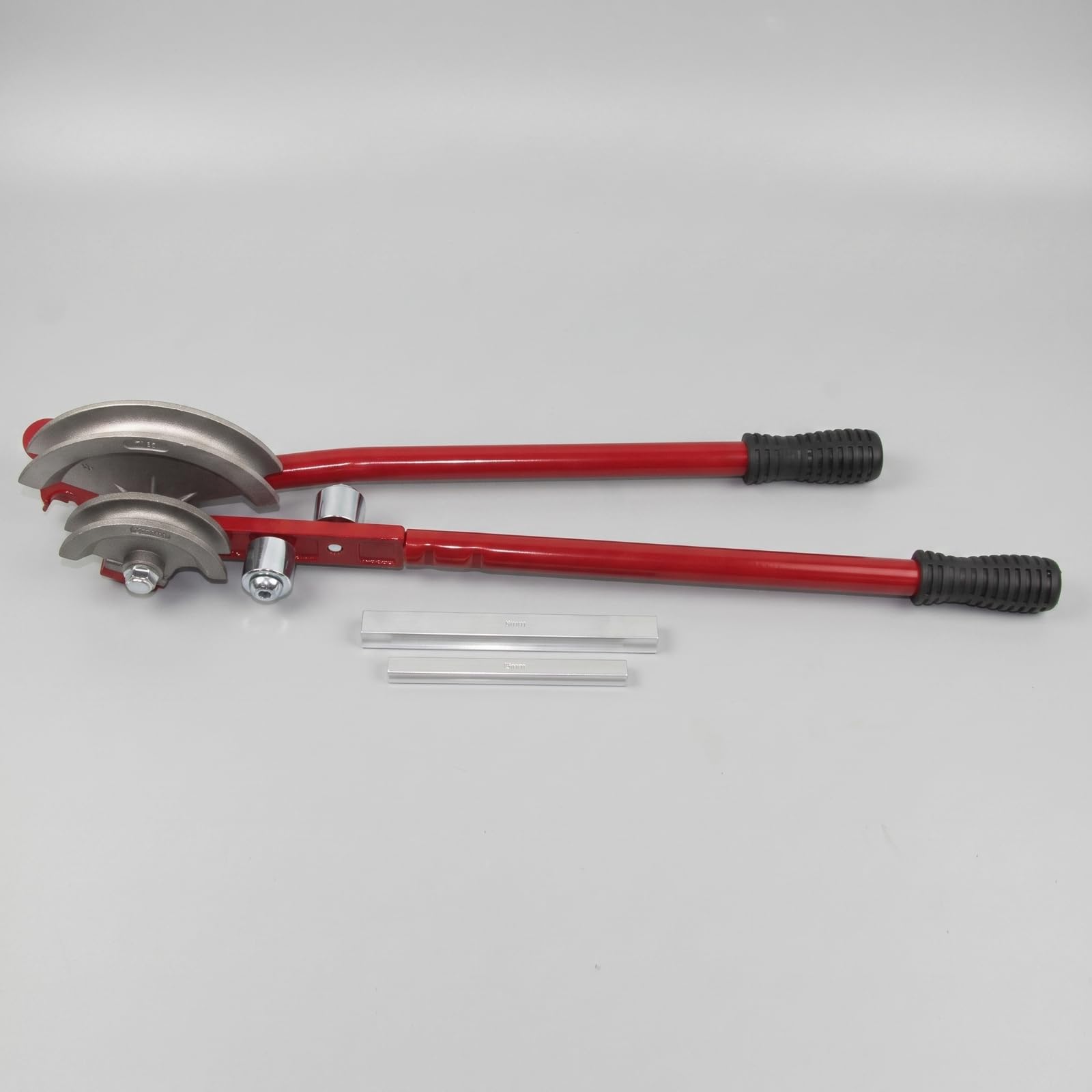 harayaa Rohrbieger Handgerät Rohrbiegegerät Rohrbiegevorrichtung Rohrbiegezange mit Rillenbacken 15mm 22mm Robustes Metallgestell mit Gummigriffen für