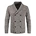 Produktbild MAYOGO Strickjacke Herren Dicke Wolle Jacke zum Stricken Cardigan Stehkragen Slim Fit Winterjacke Freizeit Winter Pulli Sweatjacke Pullover Stricken Shirt Zweireiher