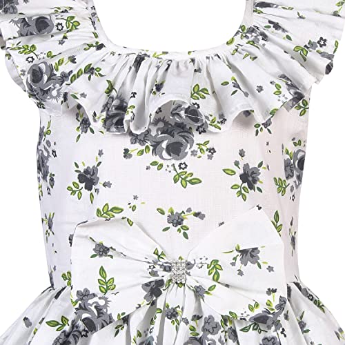Image of Alina Enterprises Cotton Floral Digital Printed Girl's Frock for Summer