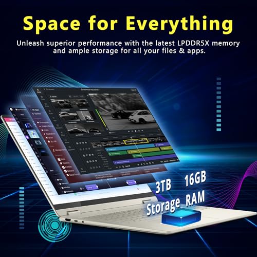 Image of Lenovo Yoga 7 2-in-1 16 inch WUXGA Touchscreen Copilot+ PC Laptop, AMD Ryzen AI 7 350, 16GB LPDDR5X RAM, 2TB Storage (1TB SSD&1TB Docking), Backlit Keyboard, Fingerprint, WiFi 7, Win 11 Pro, Seashell