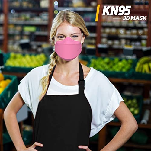Yiderbo Kn95 Face Masks 100 Pack Breathable Filter Efficiency≥95% Protection Disposable Kn95 Mask, Pink #TOP2
