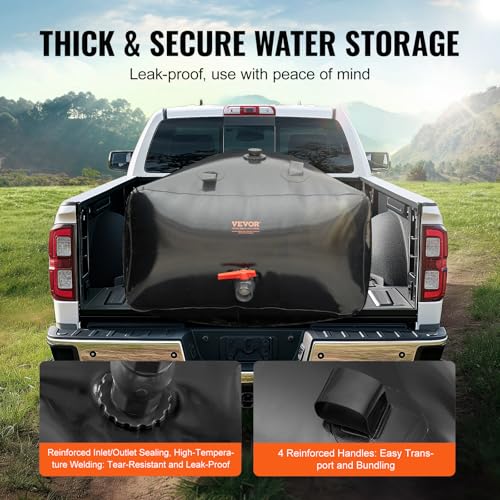 Image of VEVOR 1000L /264 Gallon Water Storage Bladder, RV Water Tank, 1000D PVC Collapsible Water Storage Containers, Large Capacity Soft Water Bag, Portable Water Bladder,Camping,Emergency Water Supply