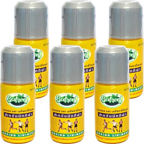 6 Pcs. x 4 Fl Oz = 24 Fl Oz of NAM Man Muay Thai Boxing and Athlete's Liniment Oil. Made in Thailand.