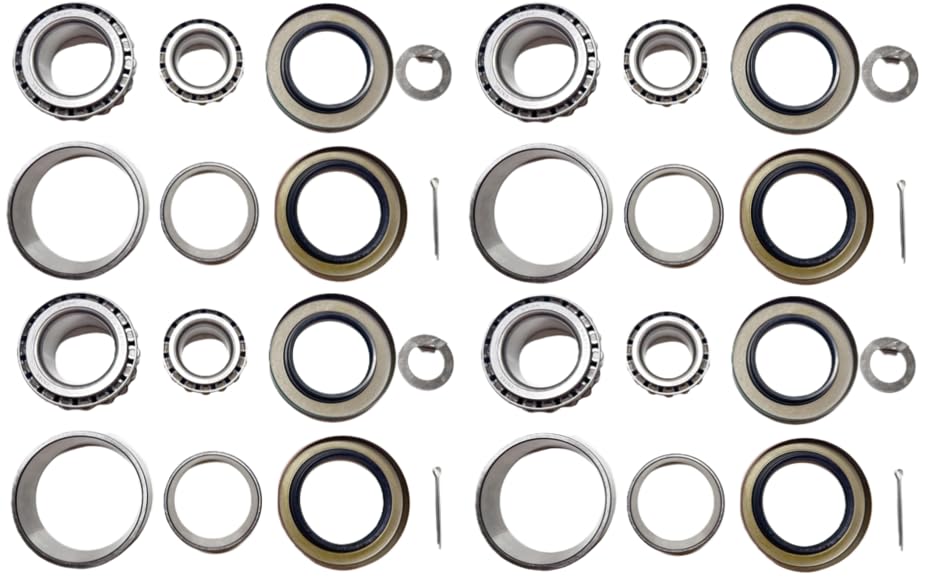 (Set of 4) WESTERNPRIME Trailer Hub Wheel Bearing Kit 25580 15123 with Grease Seal 10-36 2.250'' I.D. and 10-10 2.125'' I.D. for 6000 lb. Tandem Axle