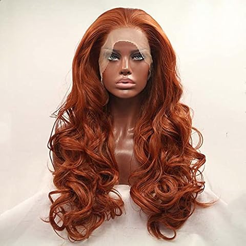 Xiweiya Wigs Brown Red Wigs 350# Synthetic Ginger Lace Front Wigs For Women Hair Heat Resistant Fiber Long Hair Wigs Cosplay Part (350)… B09CPYYYRP Cover
