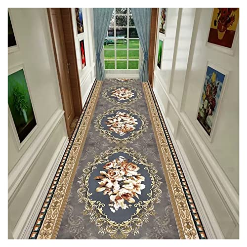 moqueta por metros Alfombra De Entrada Fina Y Lavable De Color Gris , Alfombras Antideslizantes Y Resistentes A Las Manchas Con Un Elegante Diseño Floral, En El Interior De La Habitación Familiar Cover