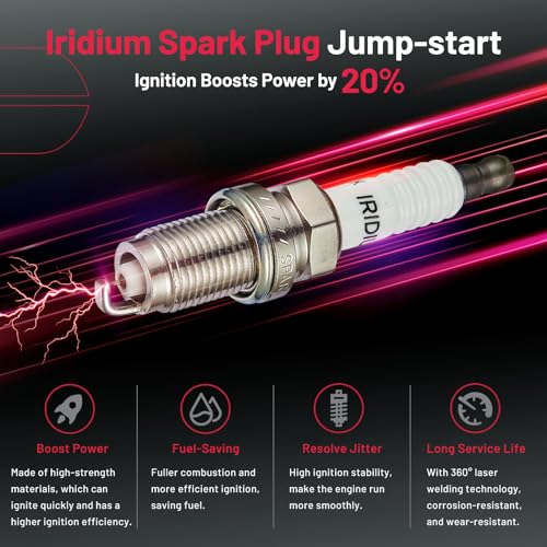 Image of BDFHYK Ignition Coil Pack UF417 and Iridium Spark Plugs SP1018 Compatible with Acura TSX 2002 2003 2004 2005 2006 2007 2008 l4 2.4L Acura Oem Coil Pack Coil for 52-1781 Set of 4