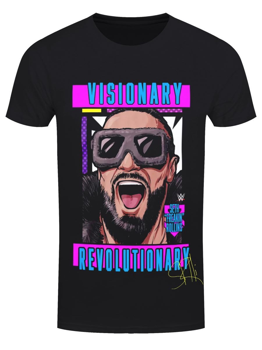 Grindstore Men's Black Wwe Seth Rollins Visionary T-Shirt