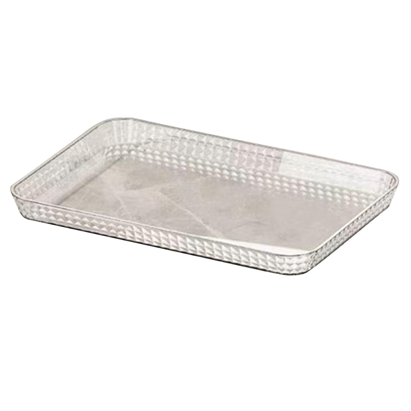 Bandejas Decorativas, Bandeja Plastico Rectangular, Bandejas Recogedoras Rectangulares Resistentes para Interiores y Exteriores(White,31cmx21cmx2cm)