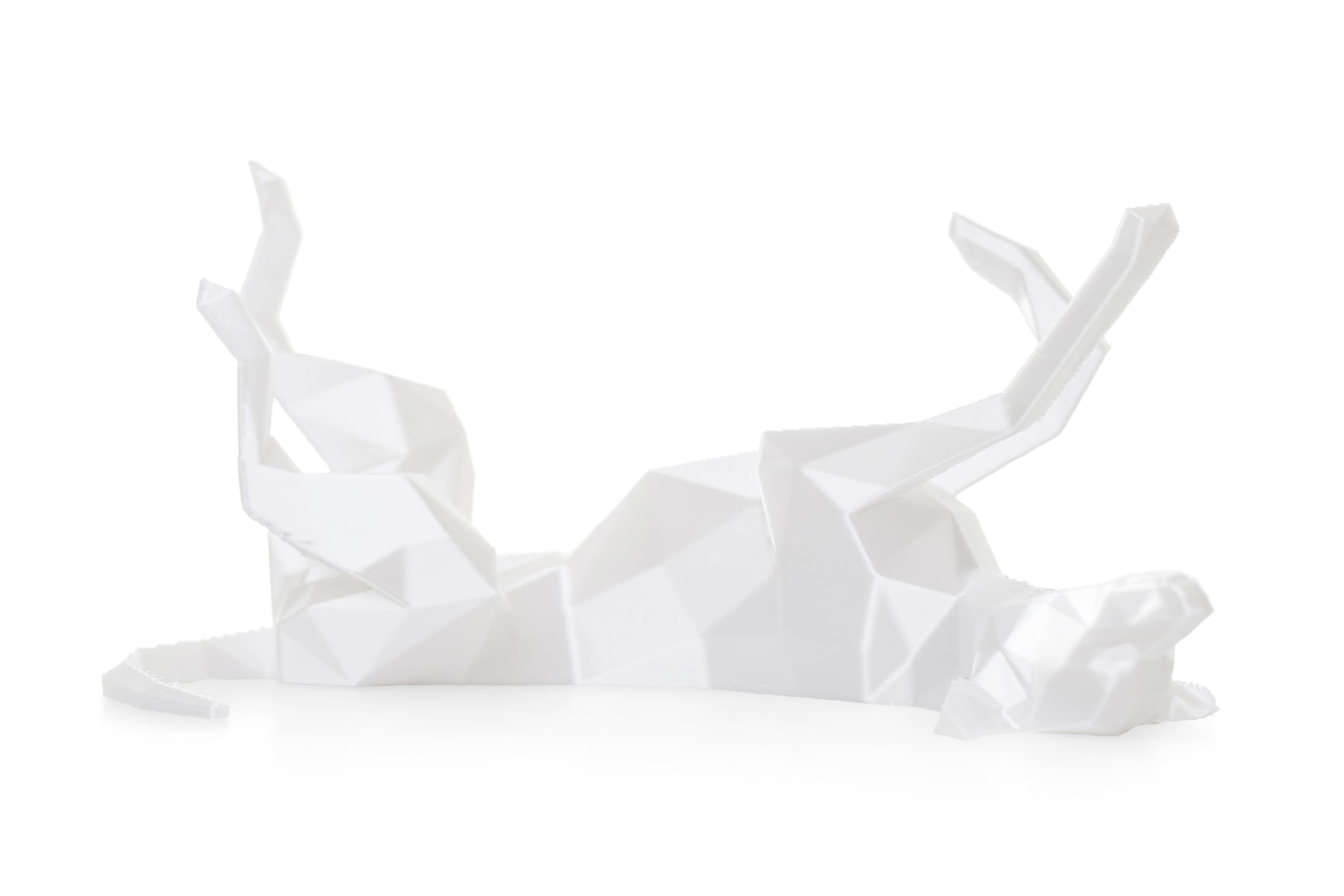 Whippet Gift – 3D Printed Roaching Whippet/Greyhound Figurine – Geometric Dog Ornament – Lightweight Sculpture (White)