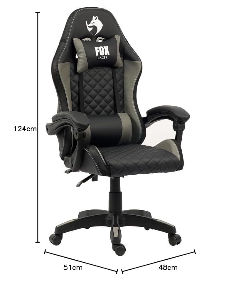 Cadeira Gamer Fox Racer Vulpes Cinza WZ-318 — foto 2 de 6