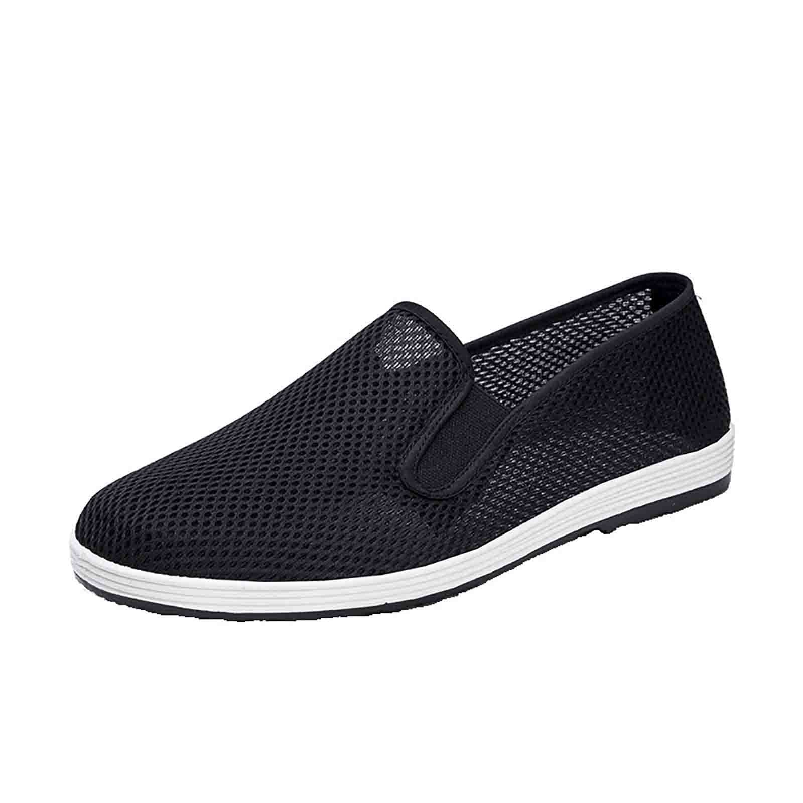 Scarpe Old Beijing da Uomo Kung Fu Suola Gomma Arti Marziali Slip-on Maglia Traspirante Tai Chi Cinese