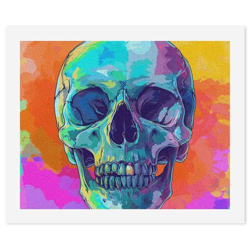 Peinture par numéros sur toile pour soirée détente et déco salon crâne