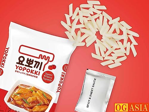 Yopokki Reiskuchen Doppelpack Süß & Sauer im Beutel - Korean Instant Rice Cake Pouch - Tteokbokki koreanische Reiskuchen - Sweet & Spicy - OG ASIA - 2x 140g