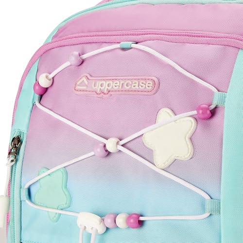 Image of uppercase Luna School Bag for Kids | Purple backpack with Well padded Shoulder Strap and Back | 500 Days Warranty