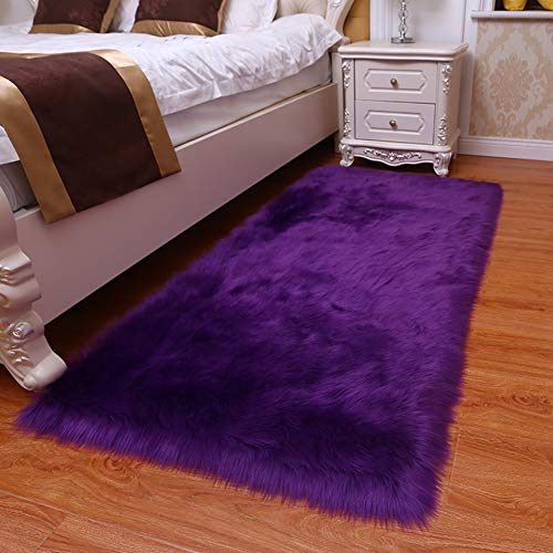 Gianco Ferro Ultra Soft Fluffy Purple Area Rug Furry Area Rug Rectangle Shaggy Rugs For Bedroom Living Room Kids Baby Room-4X2.5Ft #TOP5