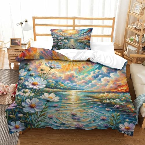 Housse de couette microfibre douce Cosmos impression 3D premium lit single - 3