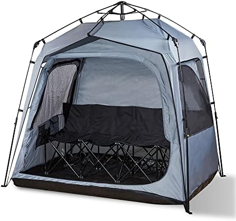 FOFANA Pod All Weather Sports Tent – Largest Sports Pod Pop Up Tent for Up to 4 People – Pop Up Pod for Rain Wind Cold Bugs – Bubble Tent with Clear and Mesh Windows – Weather Tent Pods for Sports
