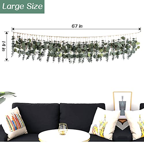 Sheeyee Eucalyptus Wall Decor, Long Hanging Artificial Eucalyptus Strand 5.6 Feet Fake Plant Boho Leaves Decoration For Bedroom #TOP1