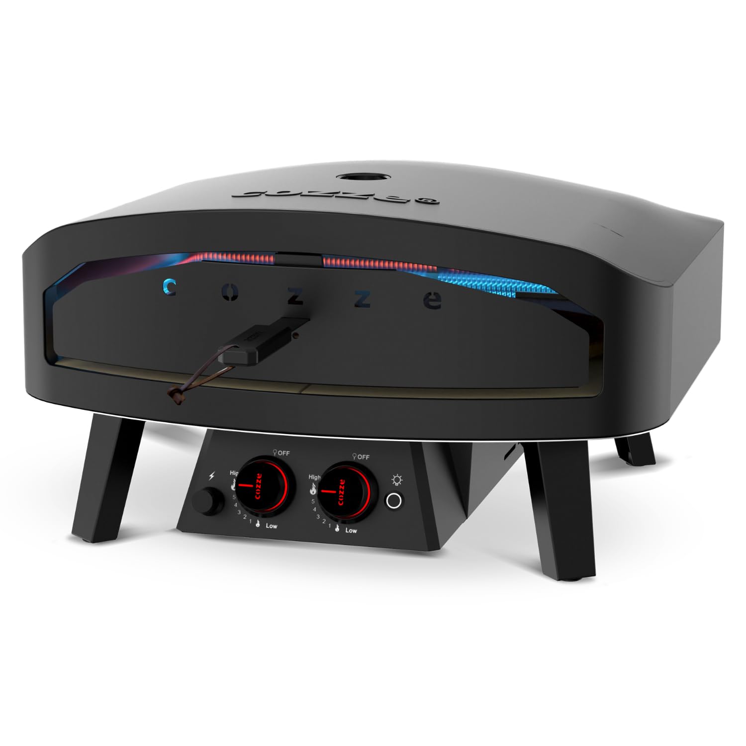 cozze® 24" Four a Pizza Gaz Édition Noire Ø60 cm │ Four à Pizza Extérieur 600°C – Cuisson en 2 minutes