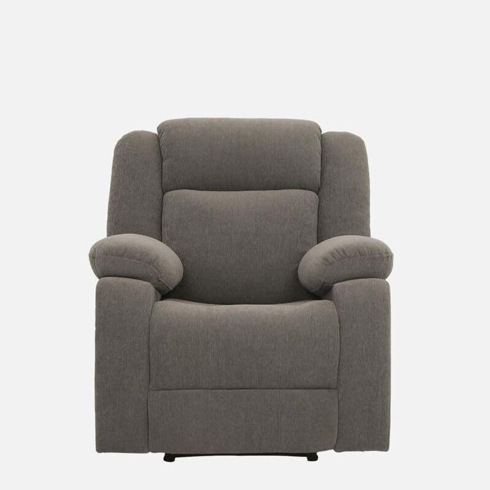 Image of Modern Upholstered Recliner Armchair with Ergonomic Design, Soft Fabric Finish & Relaxing Lounge Comfort, Color: Grey-G
