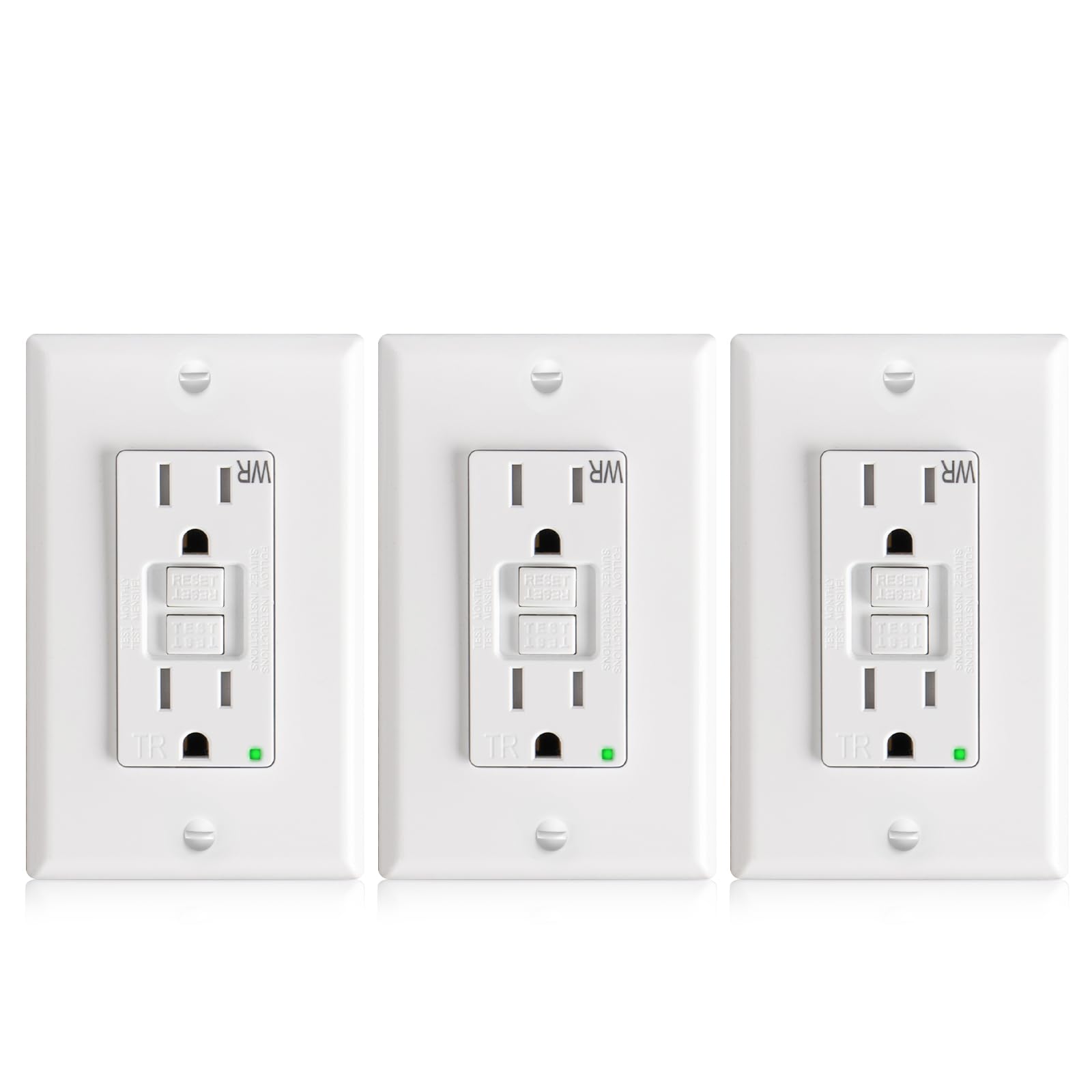 Amico GFCI Outlets - 12 Pack, Weather Resistant -15
