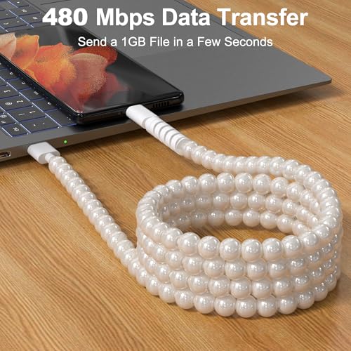 Cable USB a USB C 60W para iPhone 16 15 Pro Max Samsung S25 S24 blanco 3