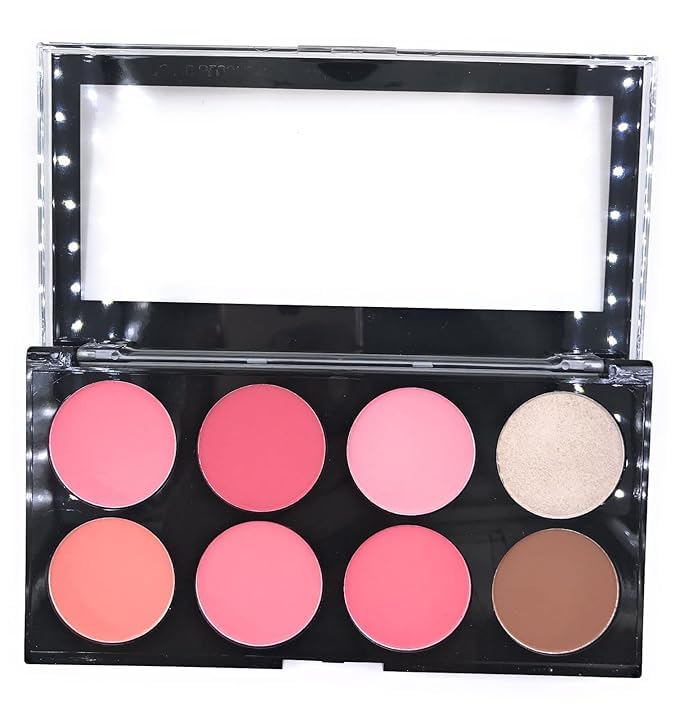 Image of Blush Palette, Highly Pigmented & Long Lasting, Matte Mineral Blush Powder Bright Shimmer Pro HD Face Blush,Contour and Highlighter (Multicolor, 002)