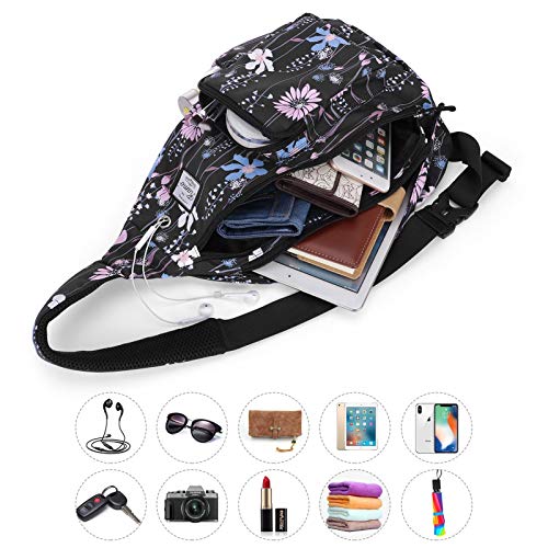KAMO Sling Backpack - Travel Rope Bag Crossbody Pack for Women Men Teens - Waterproof Outdoor Shoulder Backpack for Trekking Bicycle Sport Hiking Camping